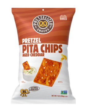 Pretzelized Snacks Aged Cheddar Pretzel Pita Chips 7oz 12ct